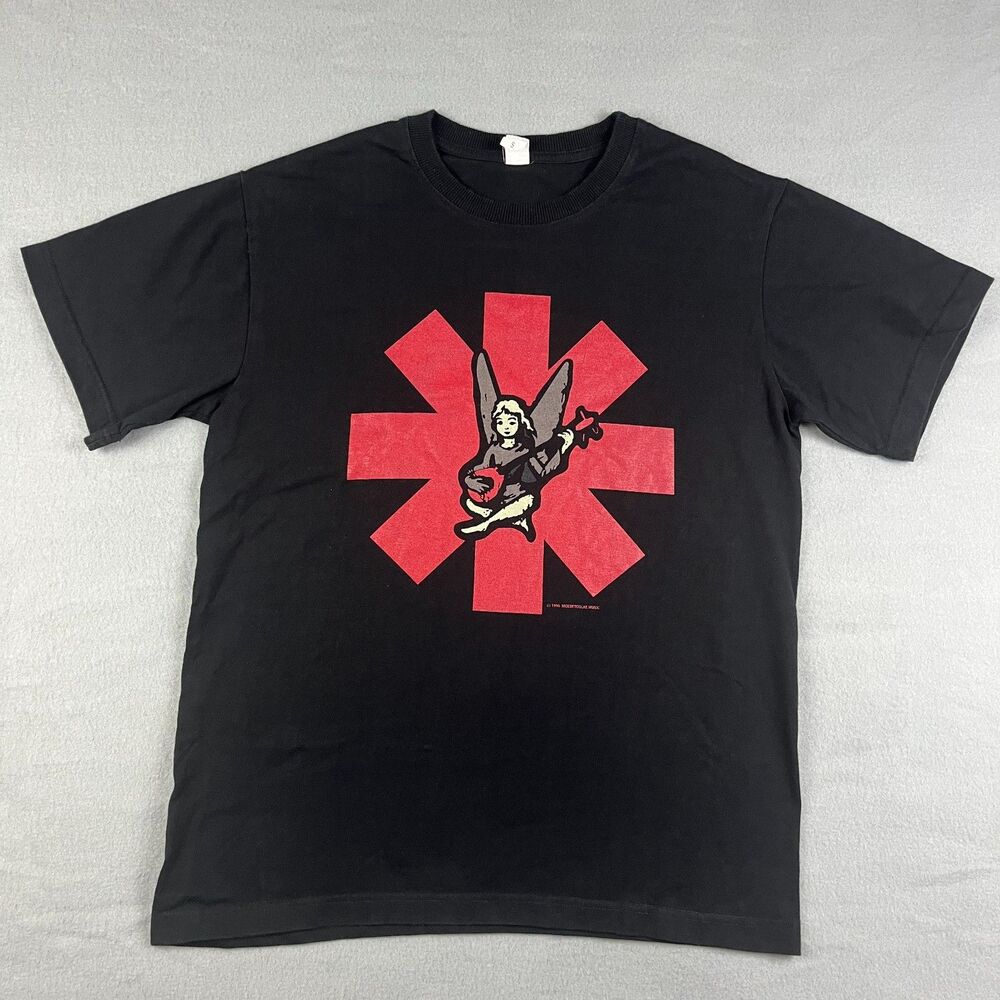 Red Hot Chili Peppers 1996 World Tour Black Graphic Tee Cotton Tag Men's Small
